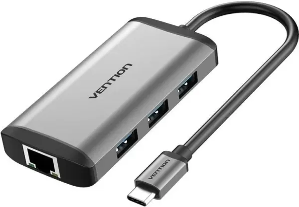 Docking USB Tipo-C Vention CNCHB/ 1xHDMI 4K/ 3xUSB/ 1xUSB Tipo-C PD/ 1xRJ45/ Gris
