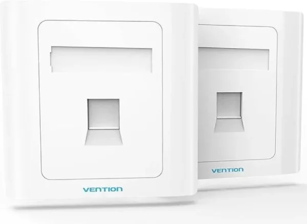 Placa de Pared Tipo 86 1 Puerto Rj45 Blanco Vention