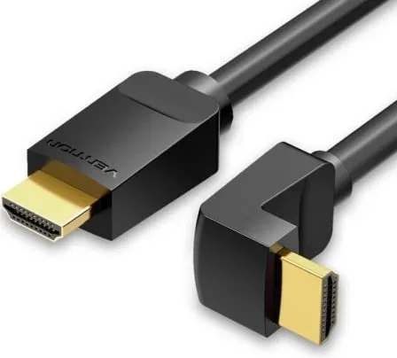 Cable HDMI 2.0 4K Acodado Vention AARBF/ HDMI Macho - HDMI Macho/ 1m/ Negro