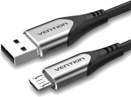 Cable USB 2.0 Vention COAHF/ USB Macho - MicroUSB Macho/ Hasta 60W/ 480Mbps/ 1m/ Gris