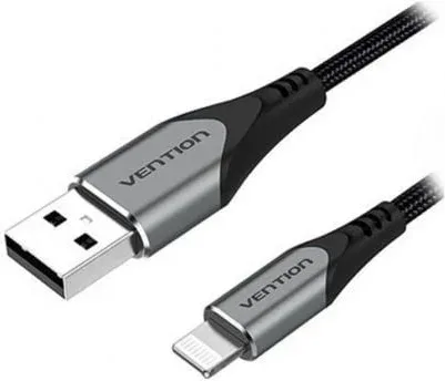 Cable USB 2.0 Lightning Vention LABHF/ USB Macho - Lightning Macho/ 480Mbps/ 1m/ Gris
