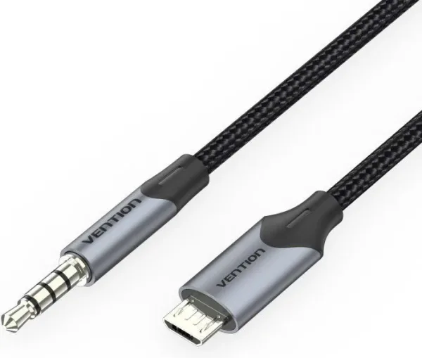 Cable Audio Microusb/M Jack 3.5/M 2 M Negro Vention