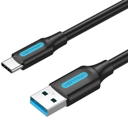 Cable USB 3.0 Tipo-C Vention COZBC/ USB Macho - USB Tipo-C Macho/ 5Gbps/ 25cm/ Negro