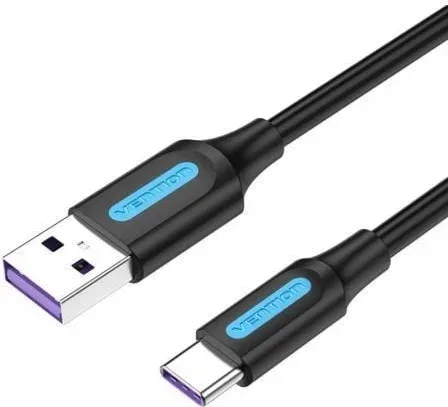 Cable USB 2.0 Tipo-C Vention CORBH/ USB Macho - USB Tipo-C Macho/ 480Mbps/ 2m/ Negro