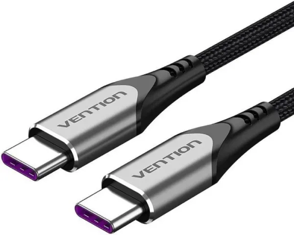 Cable USB-C a USB-C 2.0 5A 100W 1 M Gris Vention