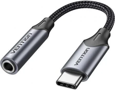 Adaptador Audio Vention BGMHA/ Jack 3.5 Hembra - USB Tipo-C Macho/ 10cm/ Gris