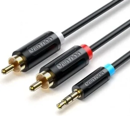 Cable Estéreo Vention BCLBI/ Jack 3.5 Macho - 2x RCA Macho/ 3m/ Negro