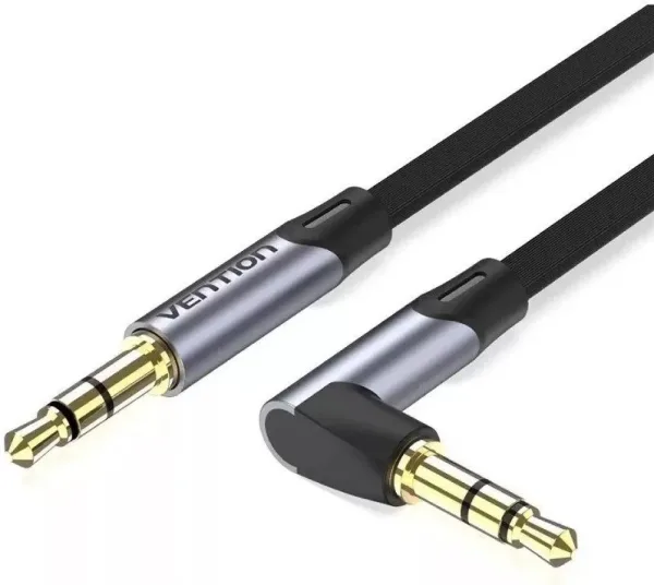 Cable Audio Estereo Acodado Jack 3.5/M Jack 3.5/M 5 M Gris Vention