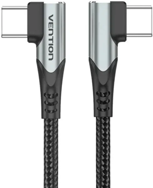 Cable USB-C/M a USB-C/M Angulo Recto 0.50 M 100W Gris Vention