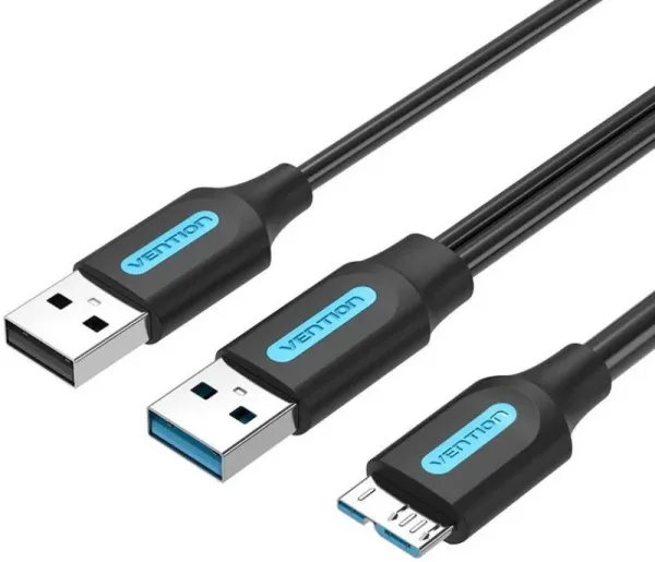 Cable USB 3.0/M Usb2.0/M Microusb/M 1 M Negro Vention