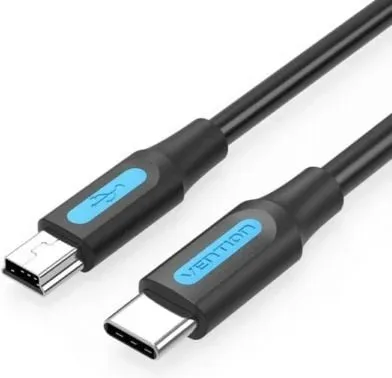 Cable USB 2.0 Tipo-C Vention COWBD/ USB Tipo-C Macho - MiniUSB Macho/ 480Mbps/ 50cm/ Negro