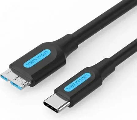 Cable USB 3.0 Vention CQABD/ microUSB Macho - USB Tipo-C Macho/ 5Gbps/ 50cm/ Negro