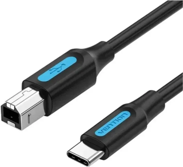 Cable USB 2.0 Impresora Tipo USB A/M USB-C/M 2 M Negro Vention