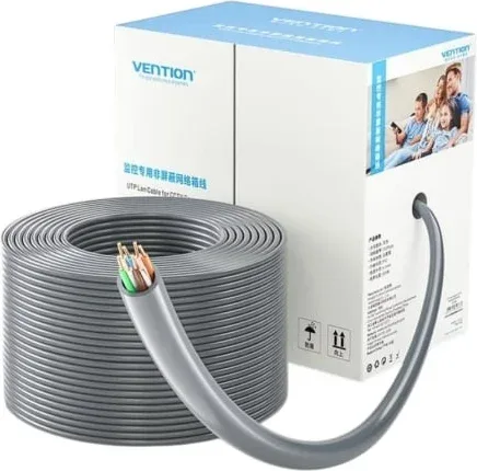 Bobina de Cable RJ45 UTP Vention IJCH305 Outdoor Patch Cat.5e/ 305m/ Gris
