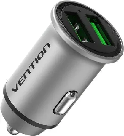 CARGADOR COCHE 2xUSB-A 18W GRIS VENTION