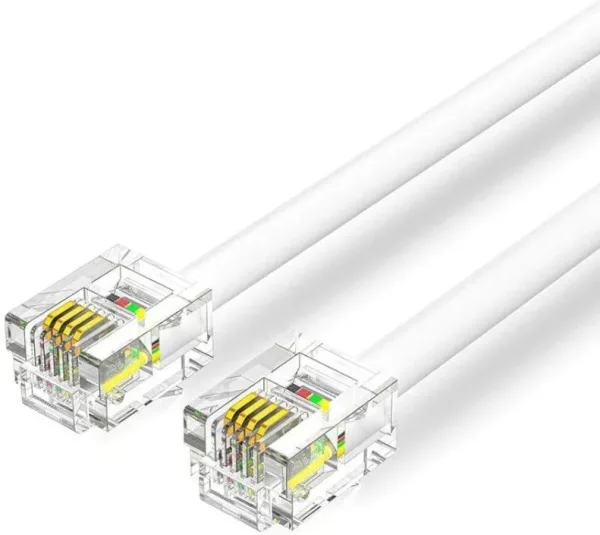 Cable de Telefono 6P4C Blanco 10 M Vention