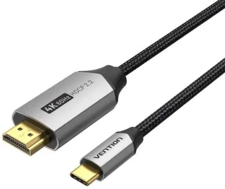 Cable Conversor HDMI 2.0 4K Vention CRBBF/ USB Tipo-C Macho - HDMI Macho/ 1m/ Negro