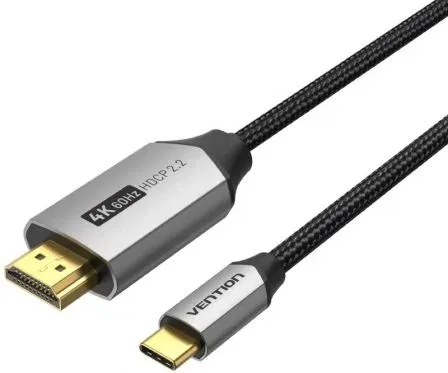 Cable Conversor HDMI 2.0 4K Vention CRBBH/ USB Tipo-C Macho - HDMI Macho/ 2m/ Negro
