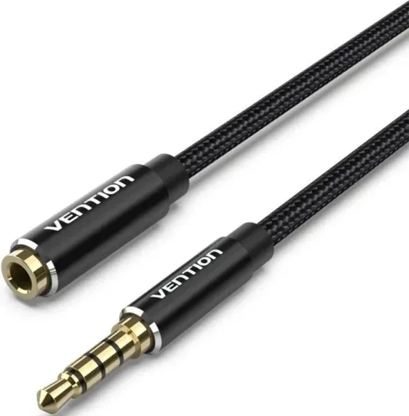 Cable Audio Estereo Jack 3.5/M Jack 3.5/H 0.50 M Negro Vention