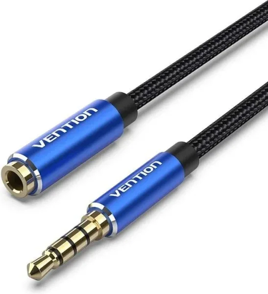 Cable Audio Estereo Jack 3.5/M Jack 3.5/H 0.5 M Azul Vention