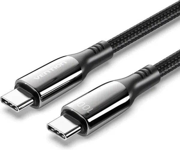 Cable 2.0 USB-C a USB-C 100W 1.2 M Negro Vention