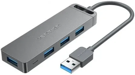 Hub USB 3.0 Vention CHLHB/ 4xUSB/ 1xMicroUSB PD/ Gris