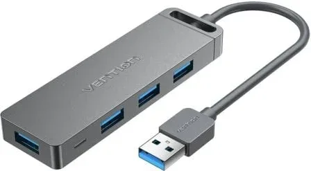 Hub USB 3.0 Vention CHLHD/ 4xUSB/ 1xMicroUSB PD/ Gris