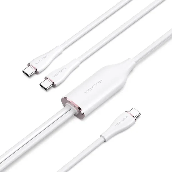 CABLE USB-C/M A 2xUSB-C/M 1.5 M BLANCO VENTION