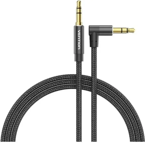 Cable Audio Estereo Acodado Jack 3.5/M Jack 3.5/M 2 M Negro Vention