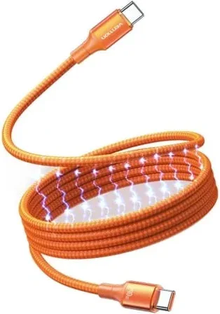 Cable Magnético USB 2.0 Tipo-C 5A Vention TSAOG/ USB Tipo-C Macho - USB Tipo-C Macho/ Hasta 240W/ 480Mbps/ 1.5m/ Naranja