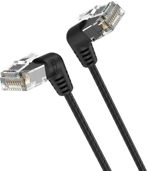 Cable de Red Latiguillo Acodado Rj45 Utp Cat6A Awg32 1 M Negro Vention