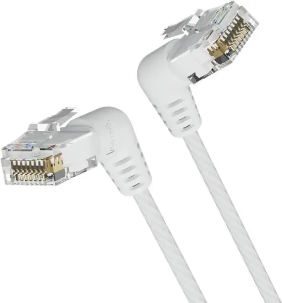 Cable de Red Latiguillo Acodado Rj45 Utp Cat6A Awg32 1 M Blanco Vention