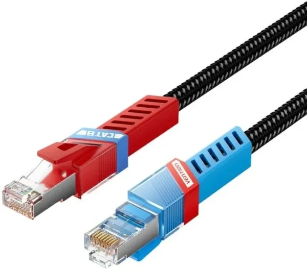 Cable de Red Latiguillo Rj45 Gaming Cat.8 Sftp Awg26 0.5 M Negro Vention