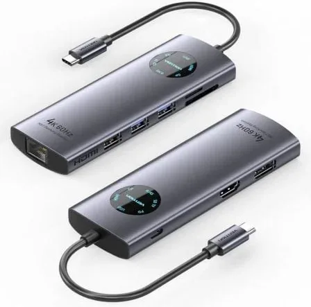 Docking USB Tipo-C Vention TQUHB/ 1xHDMI 4K/ 1xDisplayPort/ 3xUSB/ 1xRJ45/ 1xUSB Tipo-C PD/ 1xLector Tarjetas/ Gris