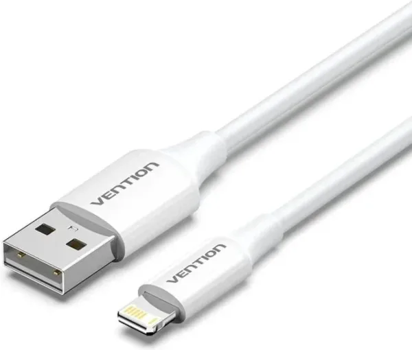 Cable USB 2.0 Lightning Vention LAIWF/ USB Macho - Lightning Macho/ 480Mbps/ 1m/ Blanco