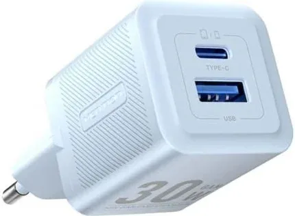 Cargador de Pared GaN Vention FEQL0-EU/ 1xUSB Tipo-C/ 1xUSB/ 30W