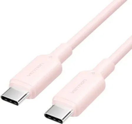 Cable USB 2.0 Tipo-C 3A Vention TRCPF/ USB Tipo-C Macho - USB Tipo-C Macho/ Hasta 60W/ 480Mbps/ 1m/ Rosa