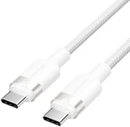 Cable USB 2.0 Tipo-C 3A Vention TRDWF/ USB Tipo-C Macho - USB Tipo-C Macho/ Hasta 60W/ 480Mbps/ 1m/ Blanco