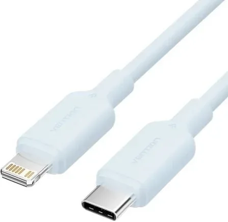 Cable USB 2.0 Tipo-C Lightning Vention LAKSH/ USB Tipo-C Macho - Lightning Macho/ Hasta 27W/ 480Mbps/ 2m/ Azul