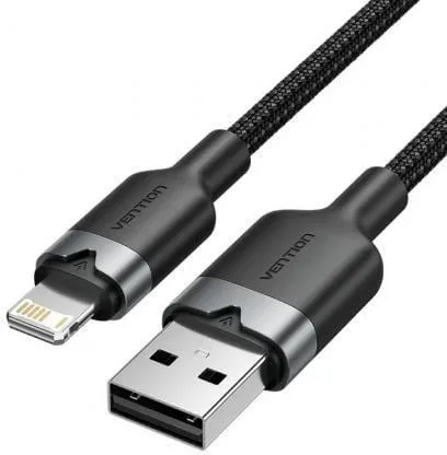 Cable USB Lightning Vention LANBF/ USB Macho - Lightning Macho/ 480Mbps/ 1m/ Negro