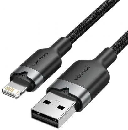 Cable USB Lightning Vention LANBH/ USB Macho - Lightning Macho/ 480Mbps/ 2m/ Negro