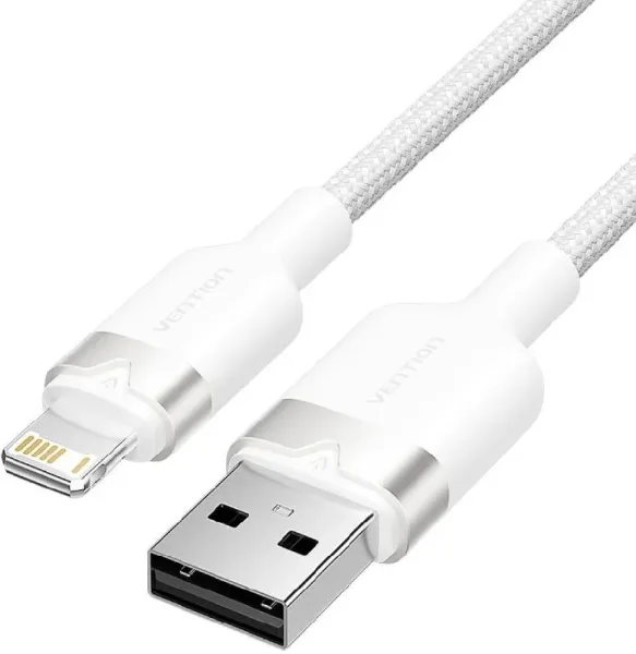 Cable USB Lightning Vention LANWF/ USB Macho - Lightning Macho/ 480Mbps/ 1m/ Blanco