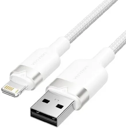 Cable USB Lightning Vention LANWH/ USB Macho - Lightning Macho/ 480Mbps/ 2m/ Blanco