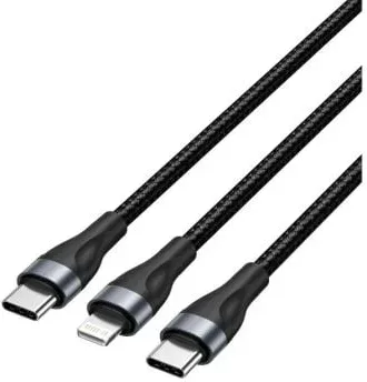 Cable USB Tipo-C Vention H17BAV/ USB Tipo-C Macho - Lightning Macho/ USB Tipo-C Macho/ 60W/ 480Mbps/ 1.2m/ Negro