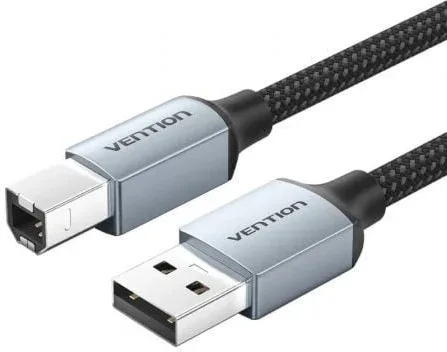 Cable USB 2.0 Impresora Vention CTTHG/ USB Tipo-B Macho - USB Macho/ 480Mbps/ 1.5m/ Gris