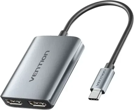 Cable Conversor Vention ACZHB/ USB Tipo-C Macho - 2x HDMI Macho/ Gris