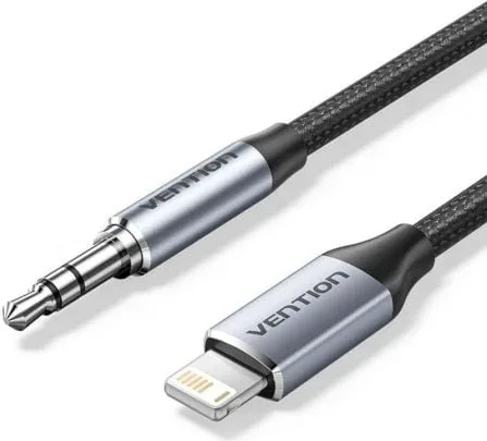 Adaptador Audio Vention BMCHF/ Jack 3.5 Macho - Lightning Macho/ 1m/ Gris