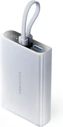 Powerbank 10000mAh Vention FHZM0/ 22.5W/ Gris/ Incluye Cable USB Tipo-C y Lightning
