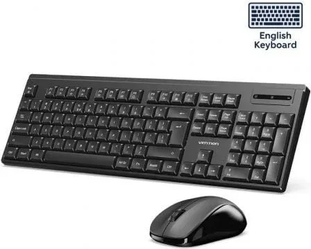 Teclado y Ratón Inalámbricos Vention Combo KTZB0-EN/ Inglés