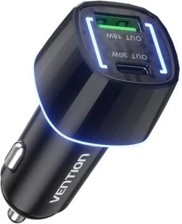 Cargador de Coche Vention FFRB0/ 1xUSB-Tipo C/ 1xUSB/ 48W